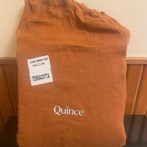 Quince Terracotta Linen Bedding Set